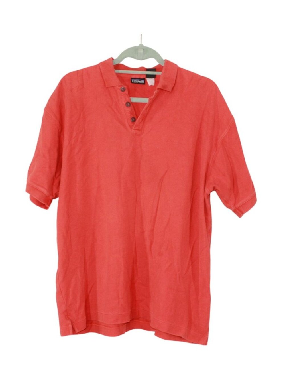 Patagonia Men's Polo Organic Cotton Knit Outdoors Casual Golf Sunburst Red Large